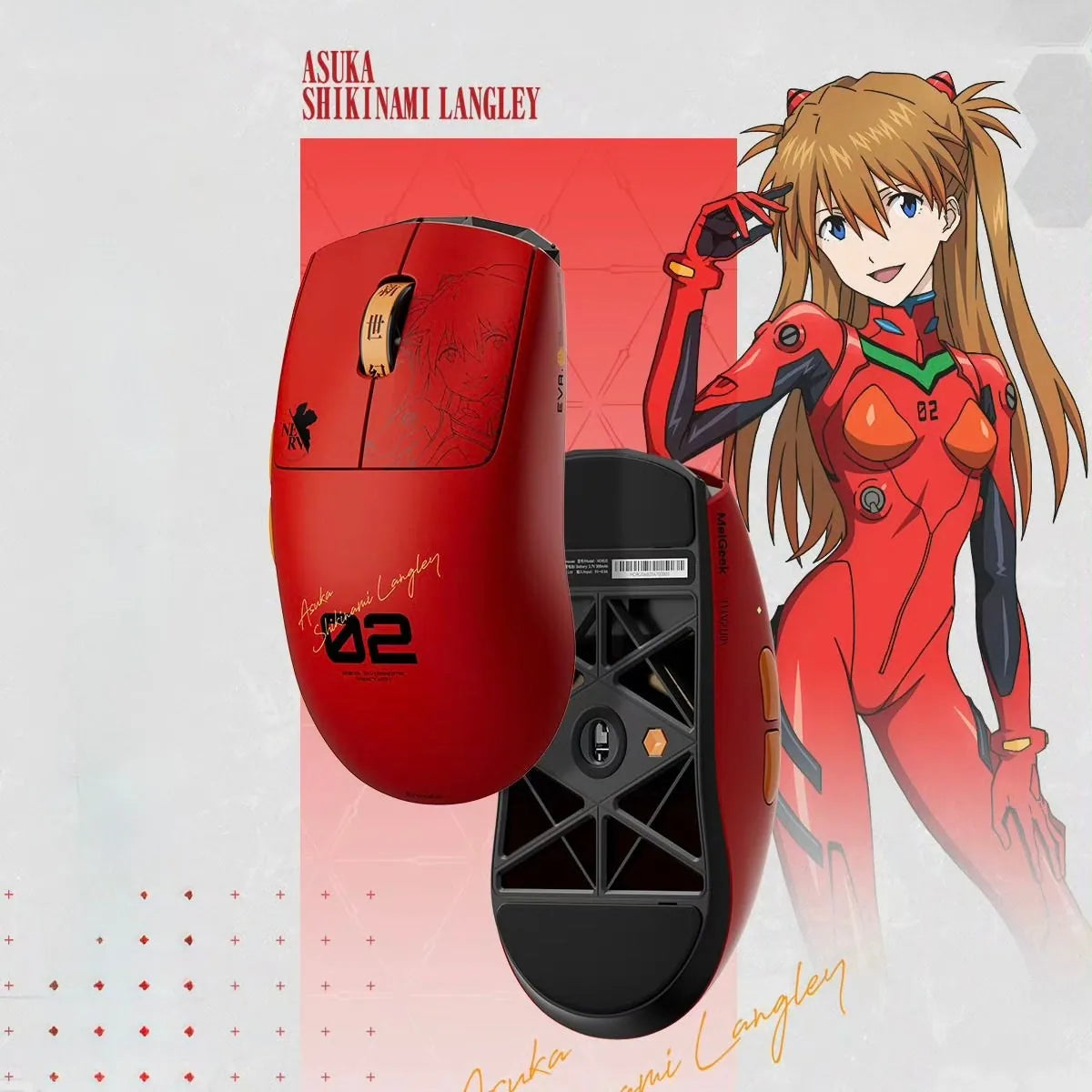 MelGeek × エヴァンゲリオン Horus 2号機 (アスカ) 限定 超軽量ゲーミングマウス