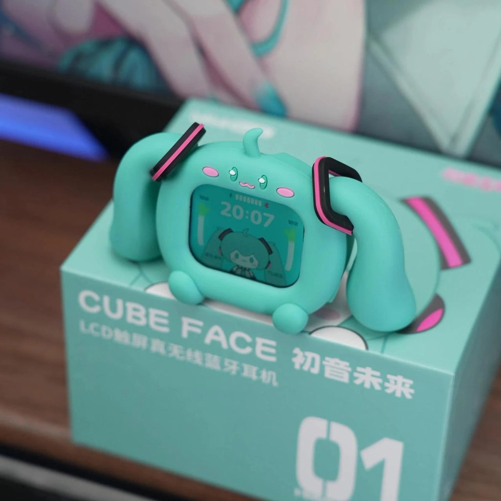 Bilibiligoods × 初音ミク 限定コラボ | 液晶ディスプレイ搭載 キューブ型 完全ワイヤレスイヤホン