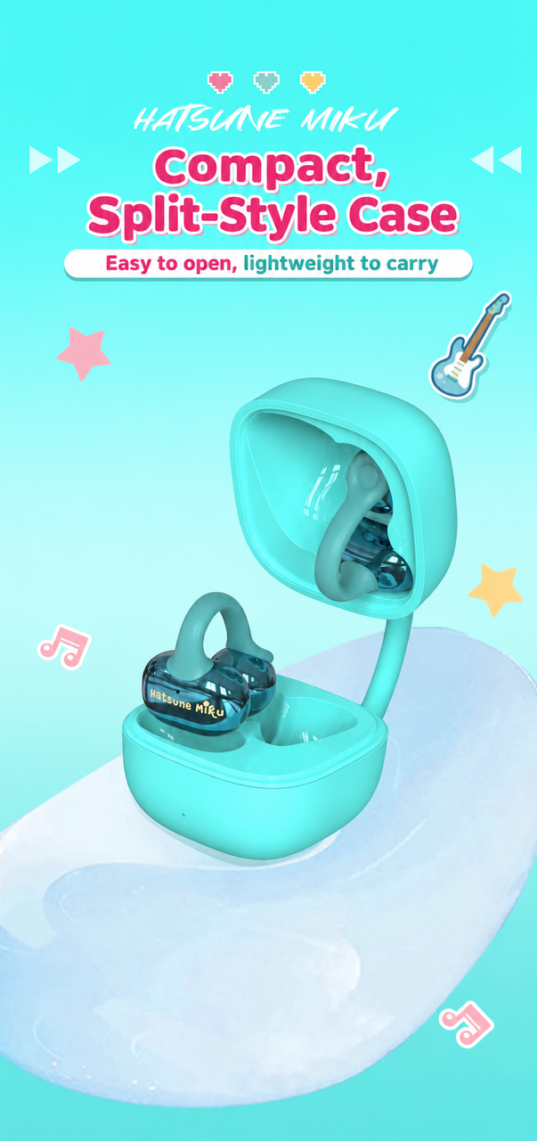 Bilibili × Luxub × 初音ミク カップケーキ型 イヤークリップ ワイヤレスイヤホン